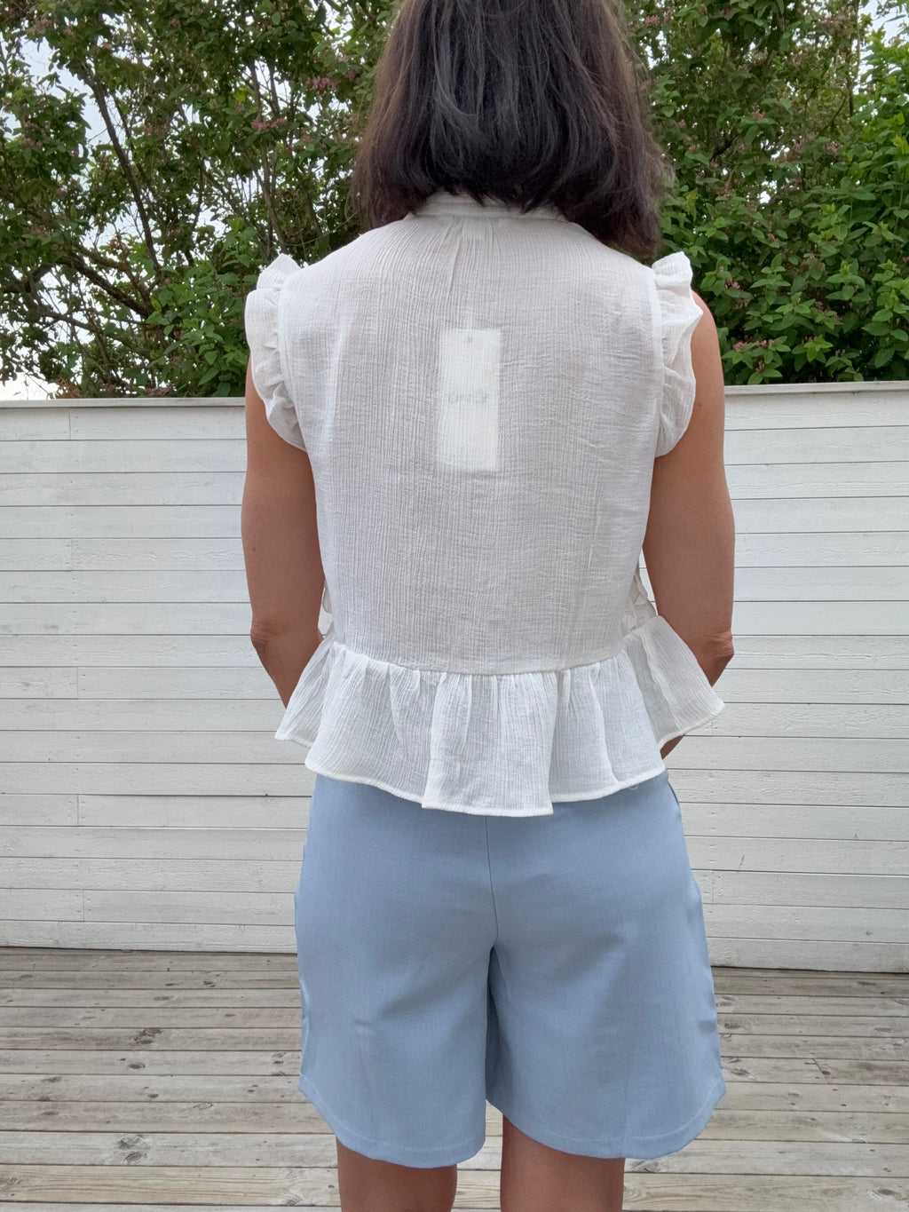 ONLHENNY S/L FRILL BUTTON TOP