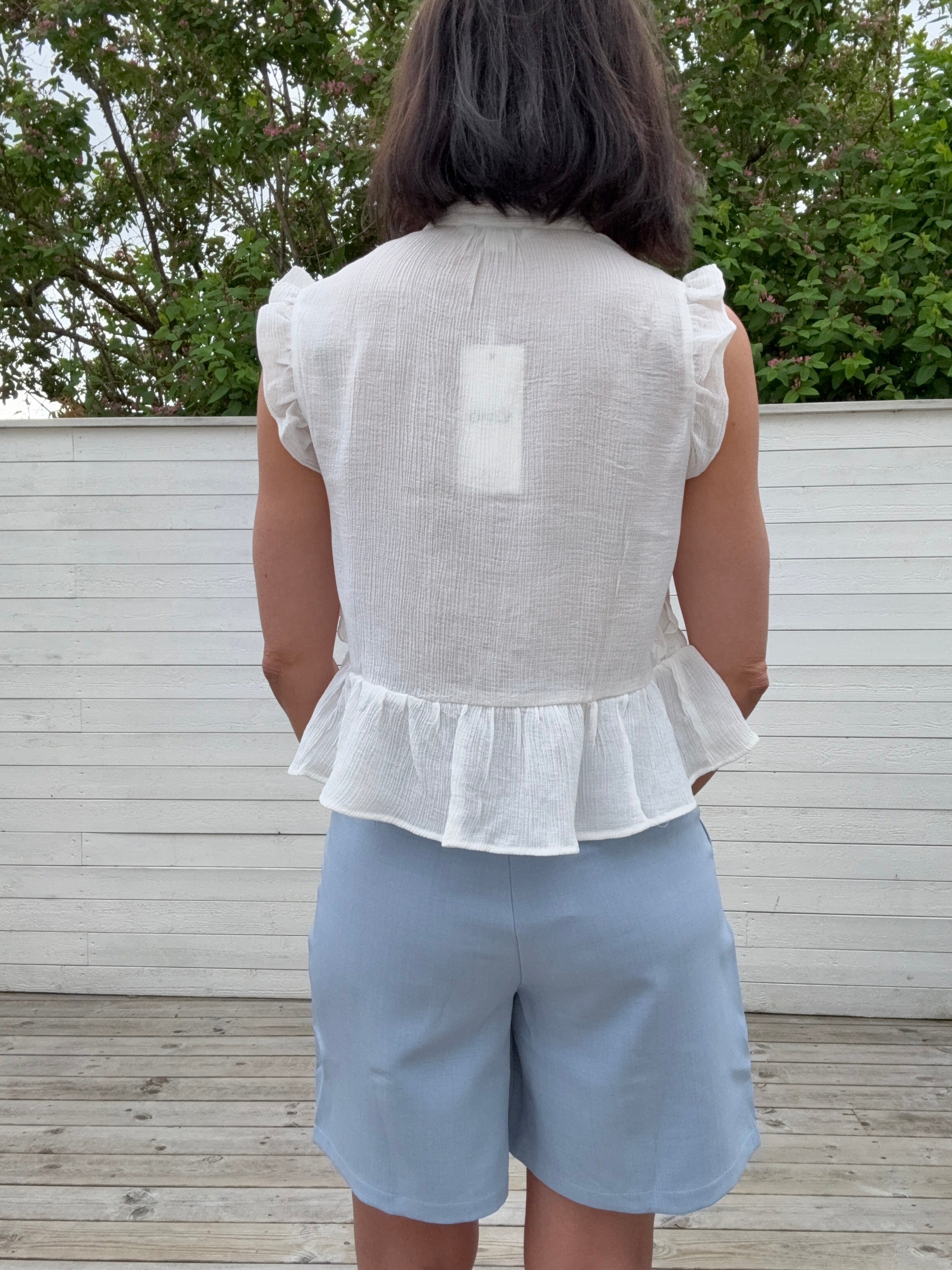 ONLHENNY S/L FRILL BUTTON TOP