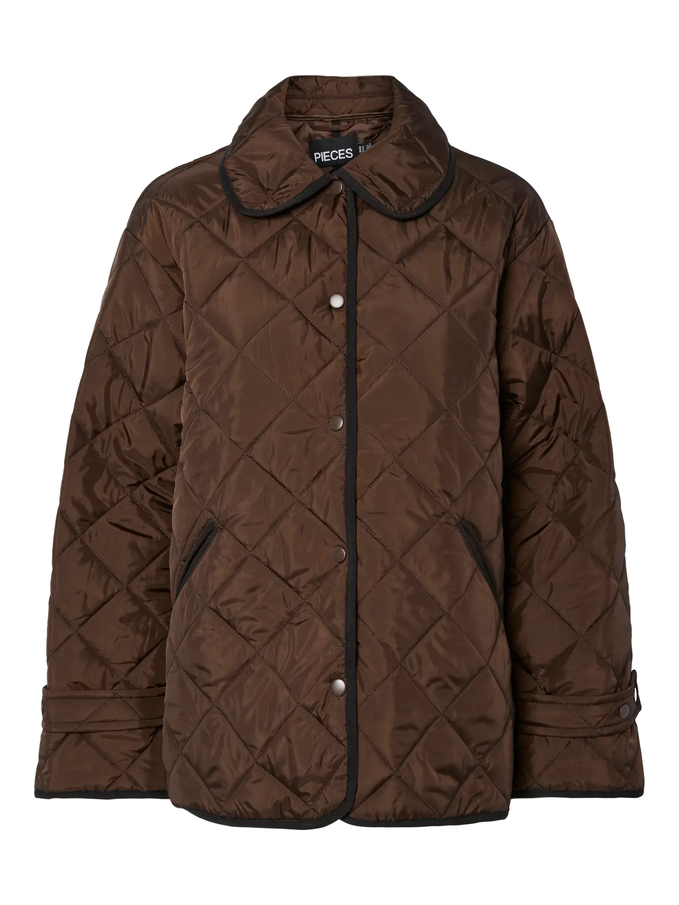 PCEMILY SHORT QUILTED JACKET HOT FUDGE