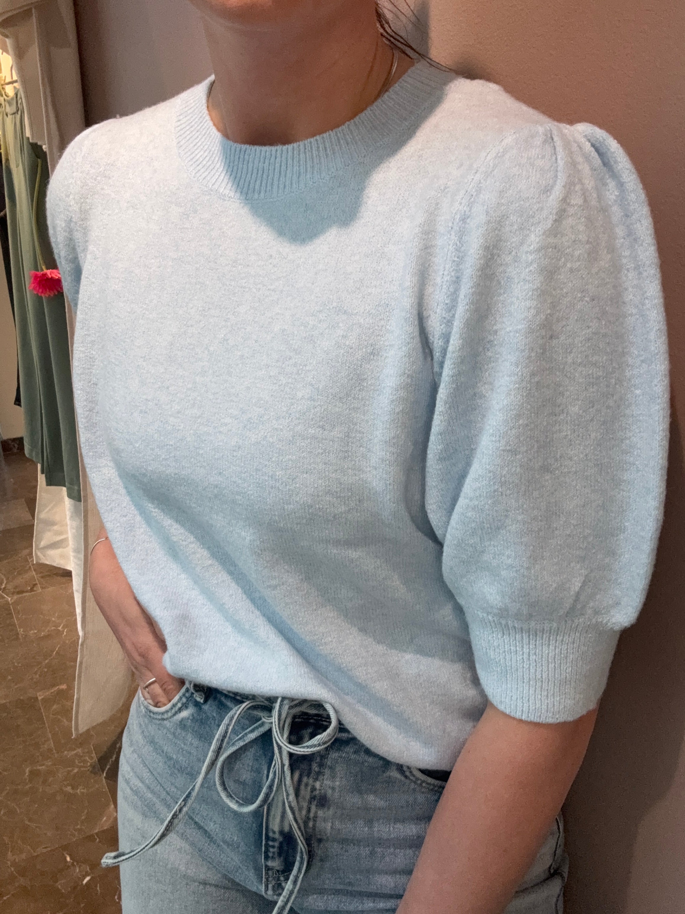 VMDOFFY 2/4 O-NECK PULLOVER  LIGHT BLUE