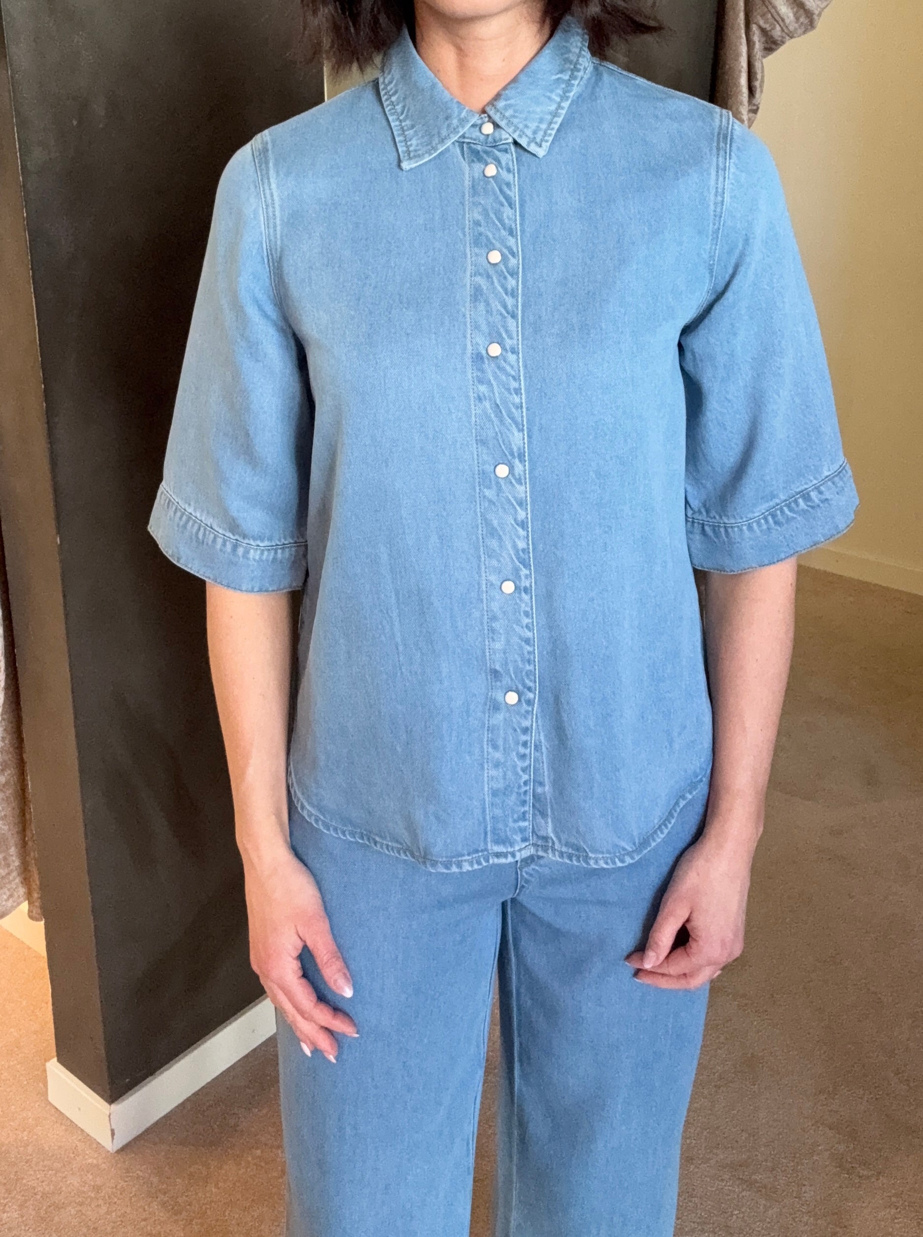 OBJFRAME 2/4 DENIM TOP LBD