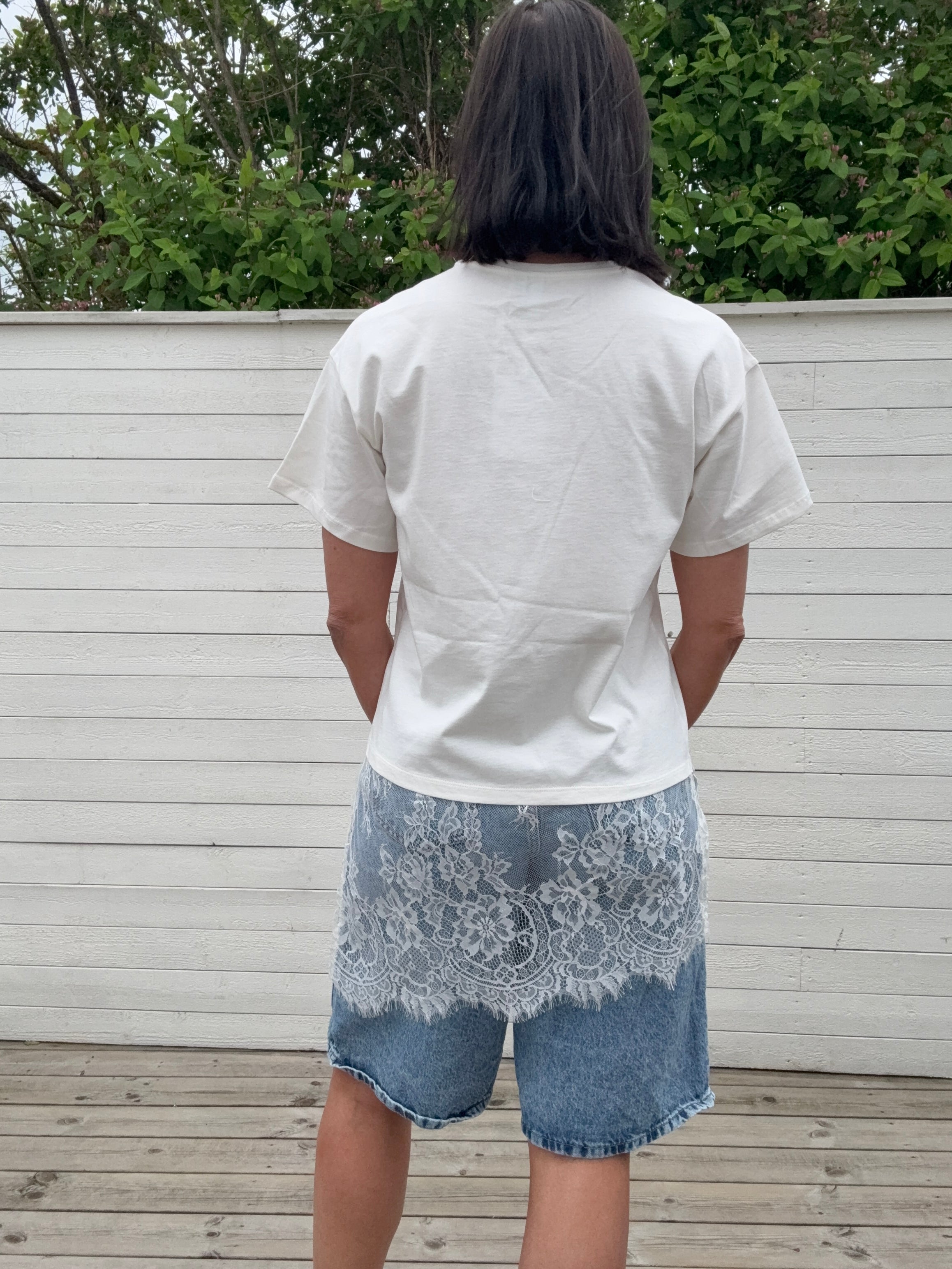 PCMAVE SS LACE T-SHIRT