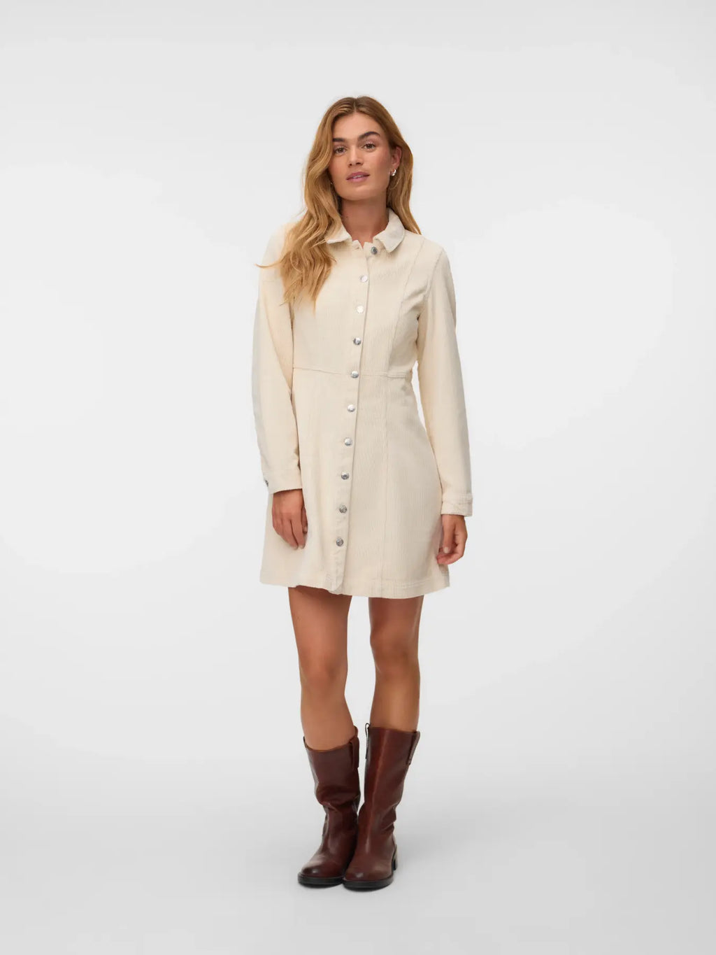 VMDAISY LS SHORT CORD DRESS OATMEAL