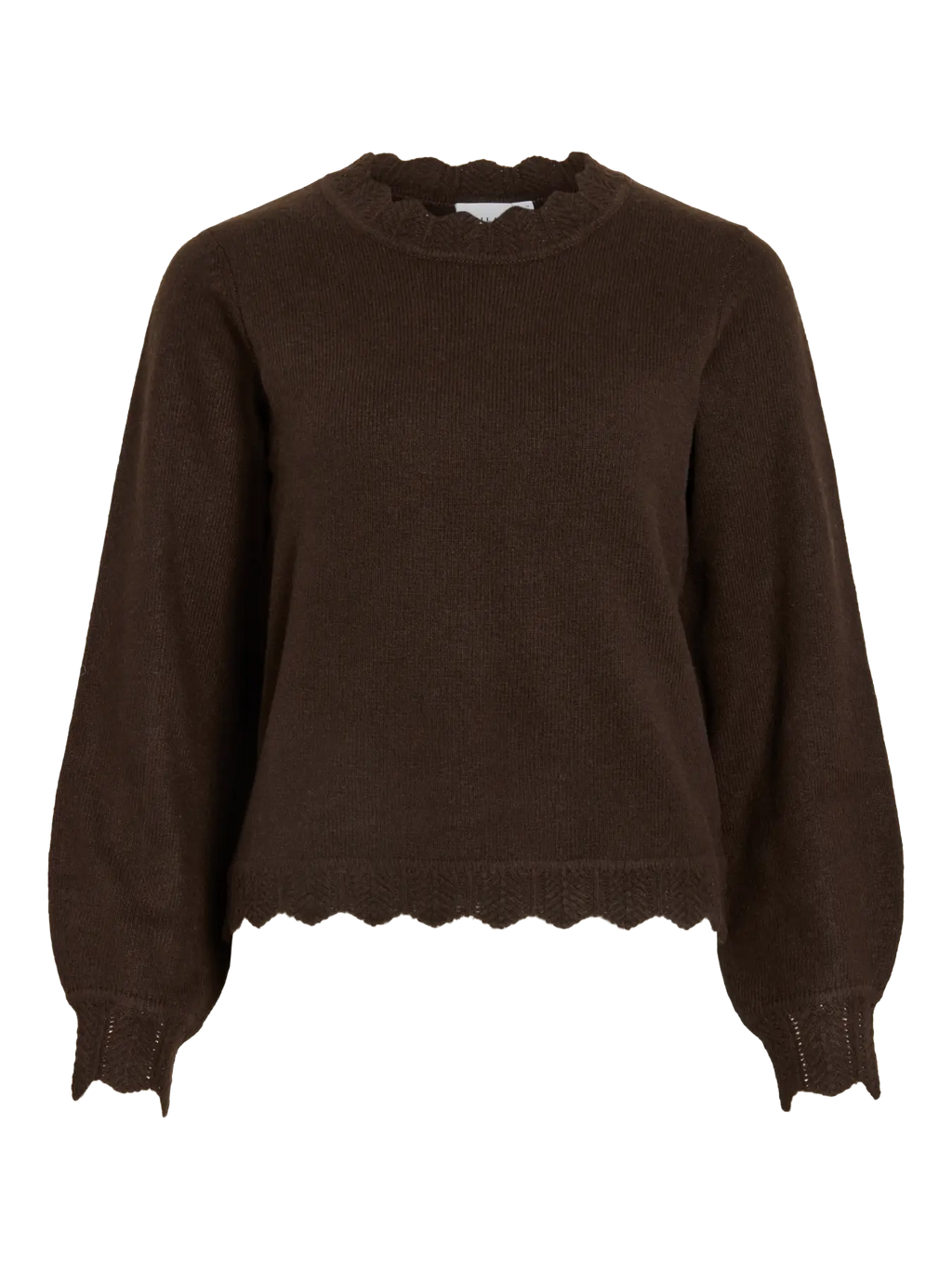 VINIKOLINA O-NECK L/S KNIT TOP COFFEE BEAN