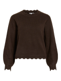 VINIKOLINA O-NECK L/S KNIT TOP COFFEE BEAN