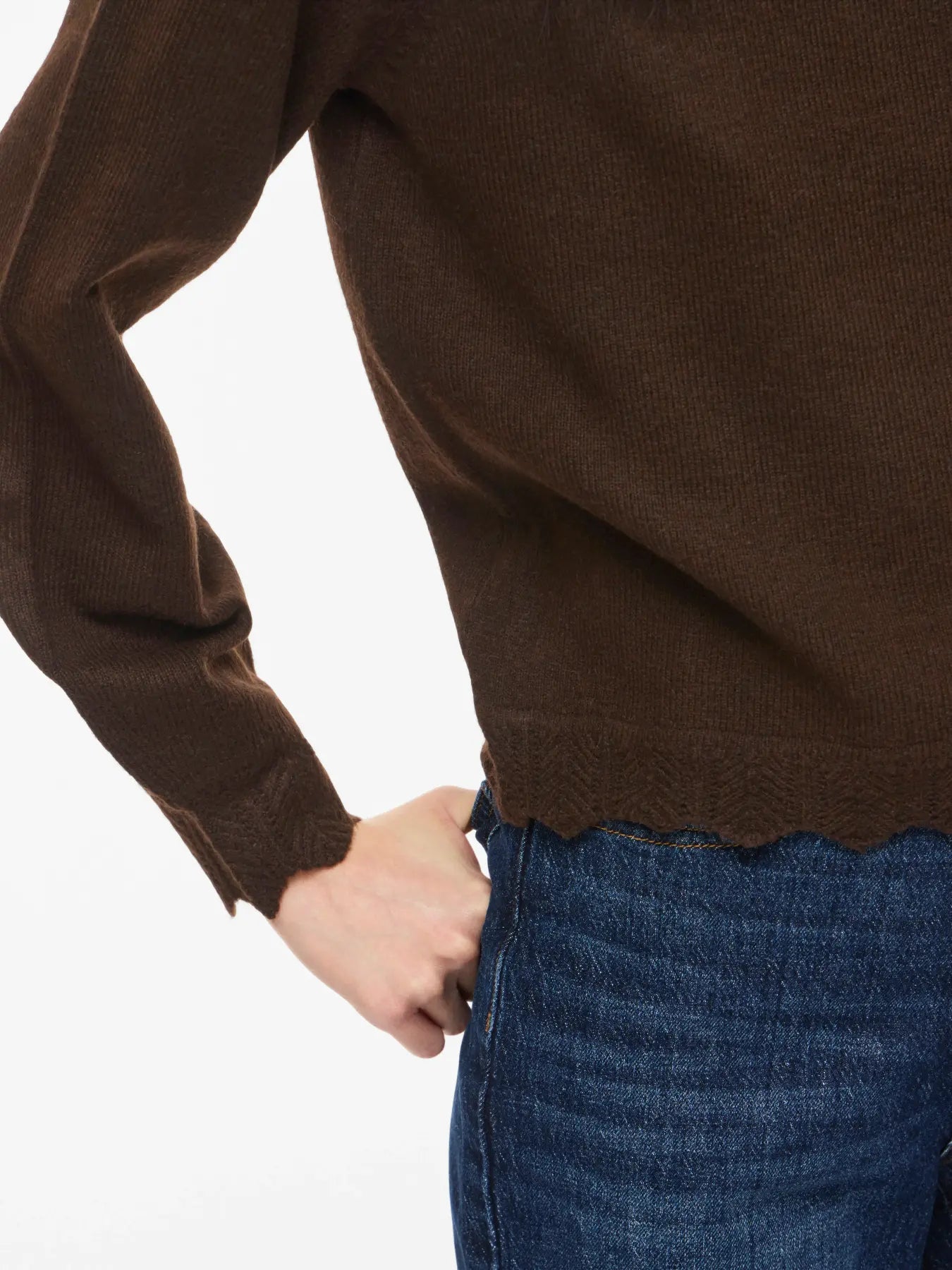 VINIKOLINA O-NECK L/S KNIT TOP COFFEE BEAN