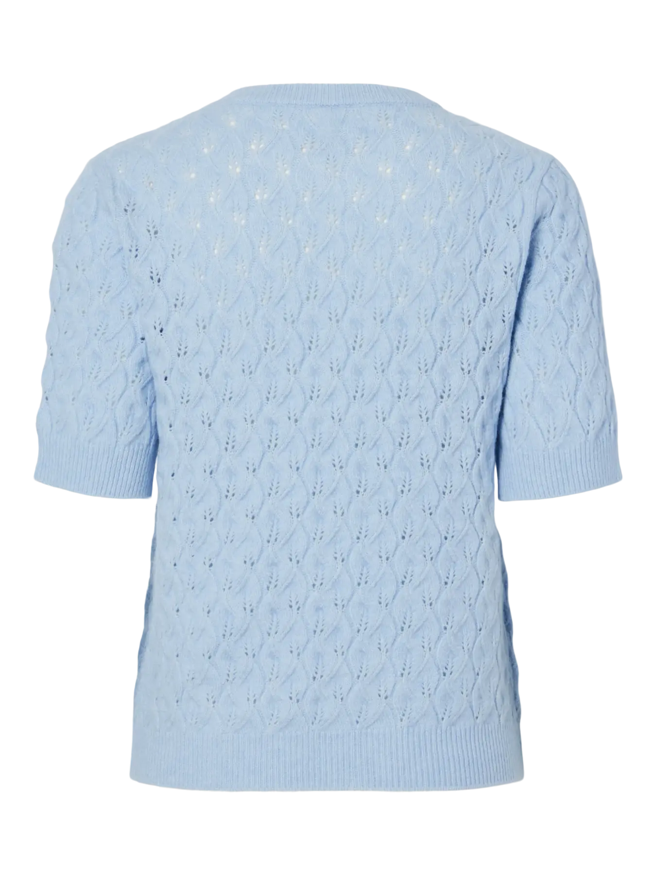 PCLELOU SS O-NECK KNIT- LJUSBLÅ