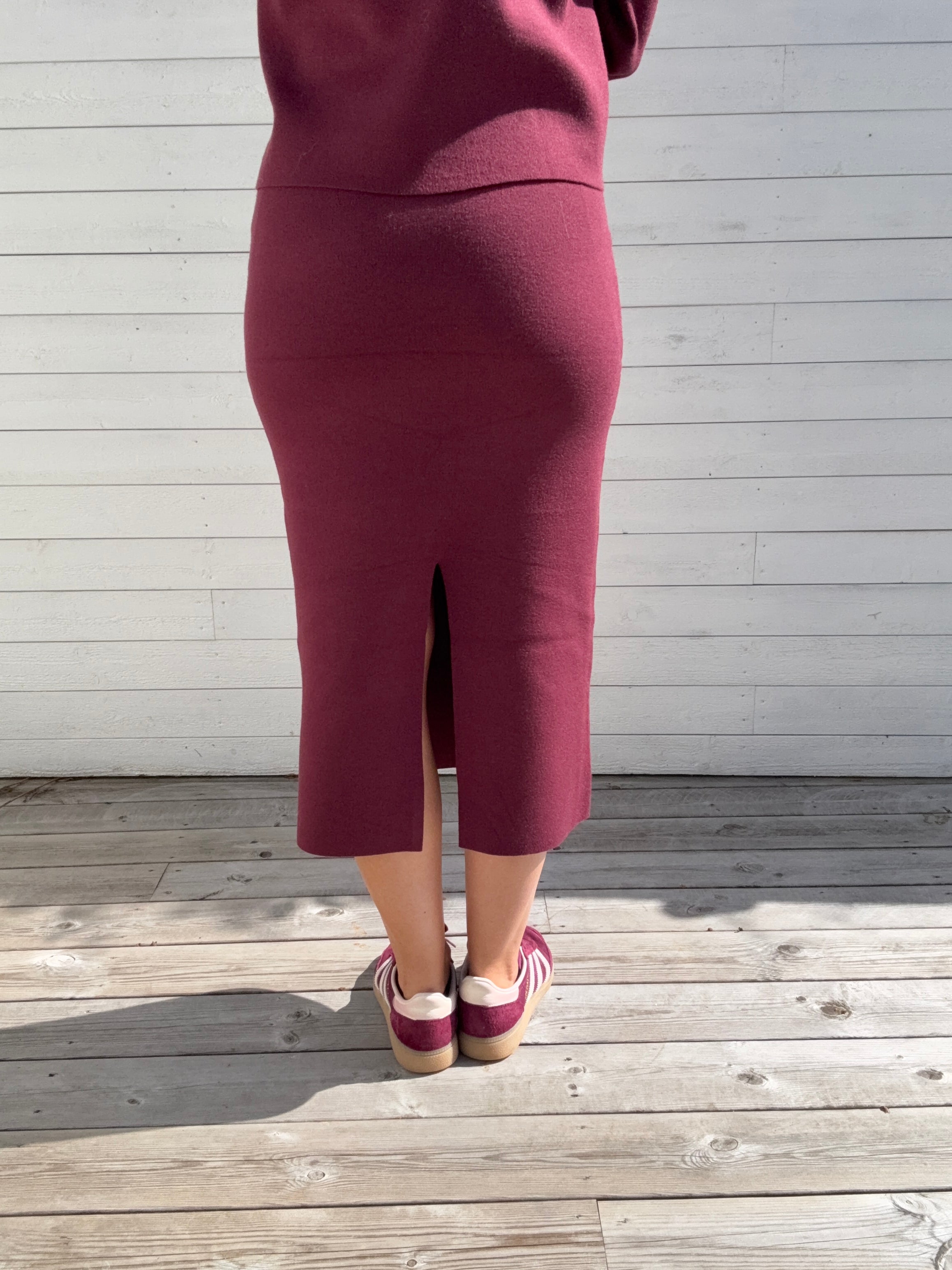 OBJREYNARD HW KNIT SKIRT WINDSOR WINE