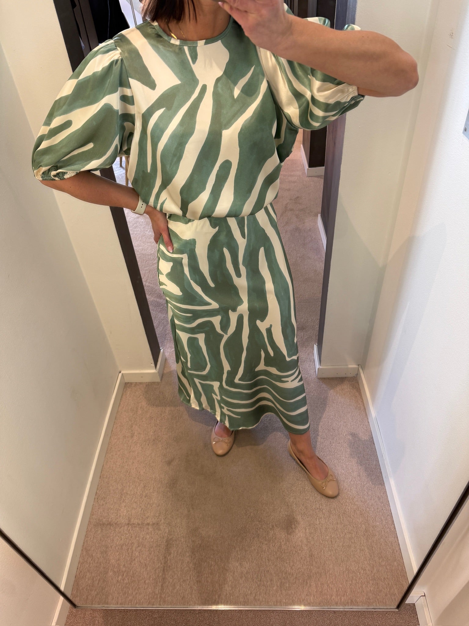 GEWKO SKIRT- Green print