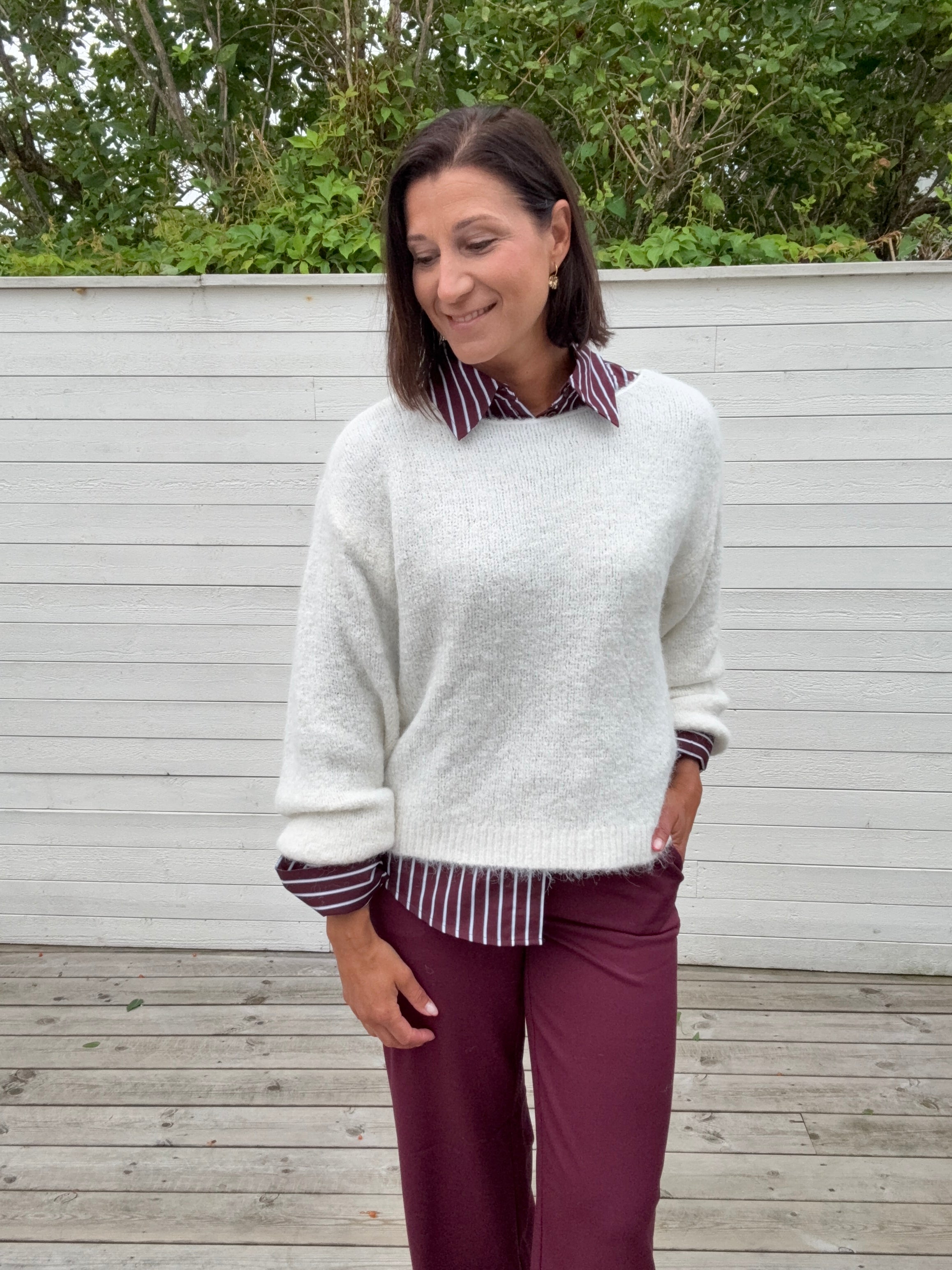 VIMARLEY L/S KNIT PULLOVER EGRET