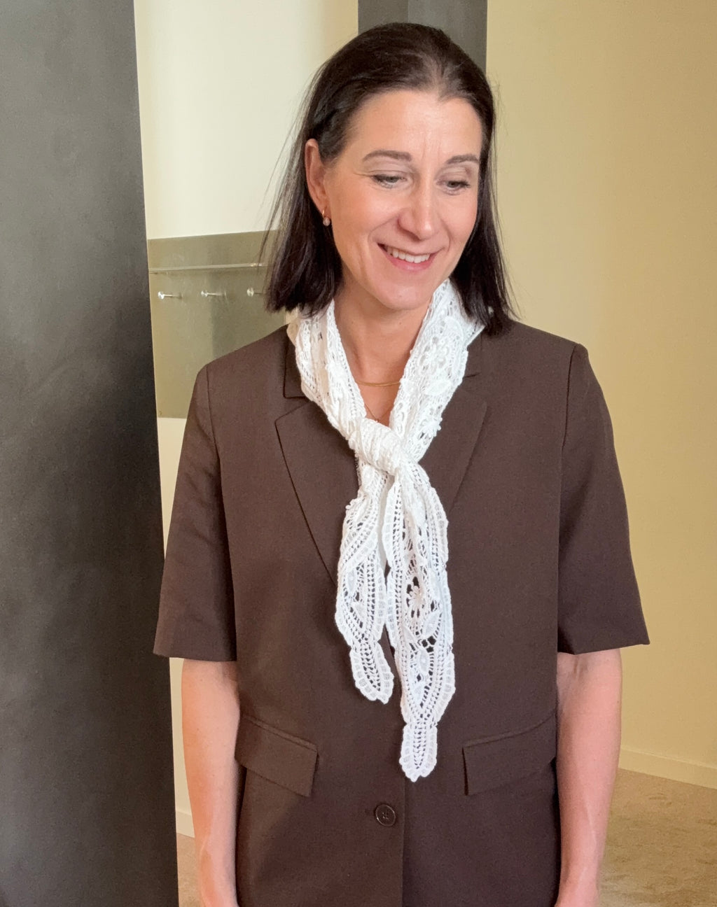 PCMANILLA TRIANGLE SCARF WHITE