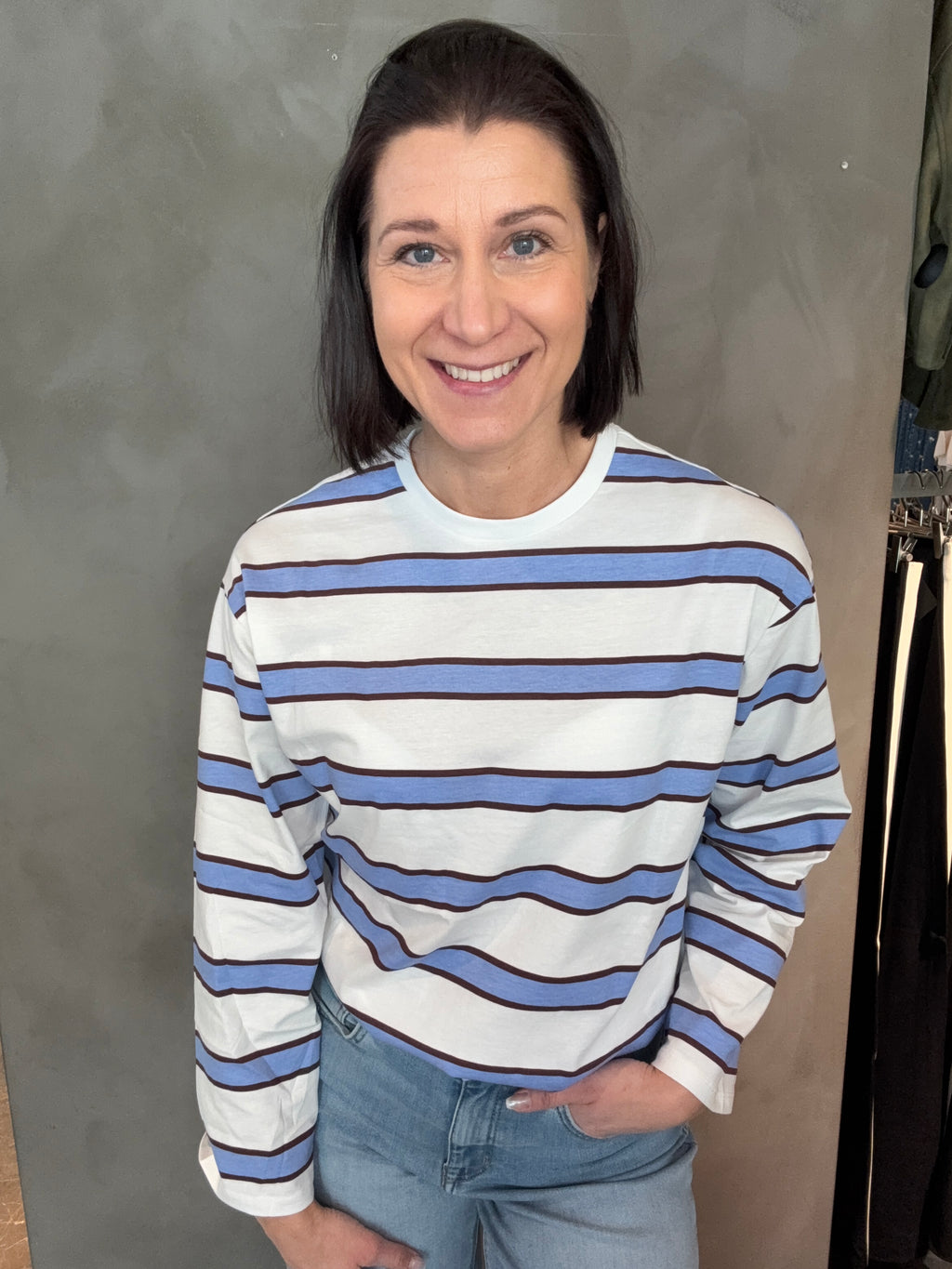 PCMILA LS LOOSE TEE BLUE