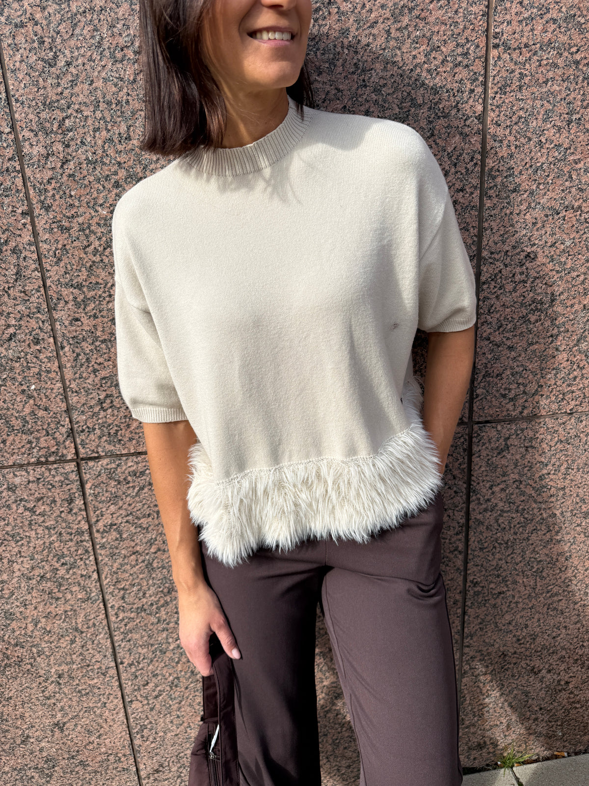 ANITA- Sweater with Feather Effect 7232