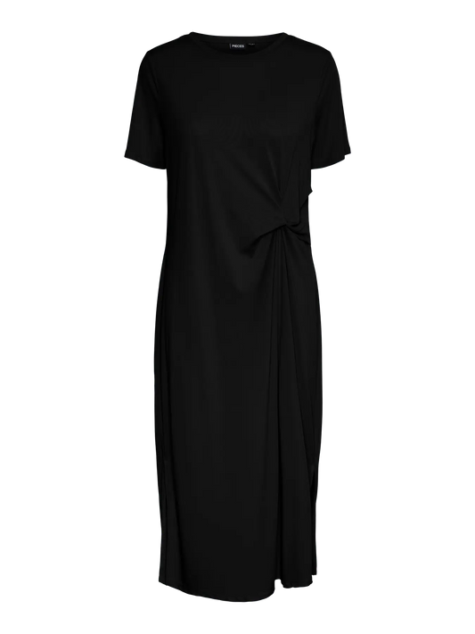 PCANORA SS O-NECK KNOT DRESS