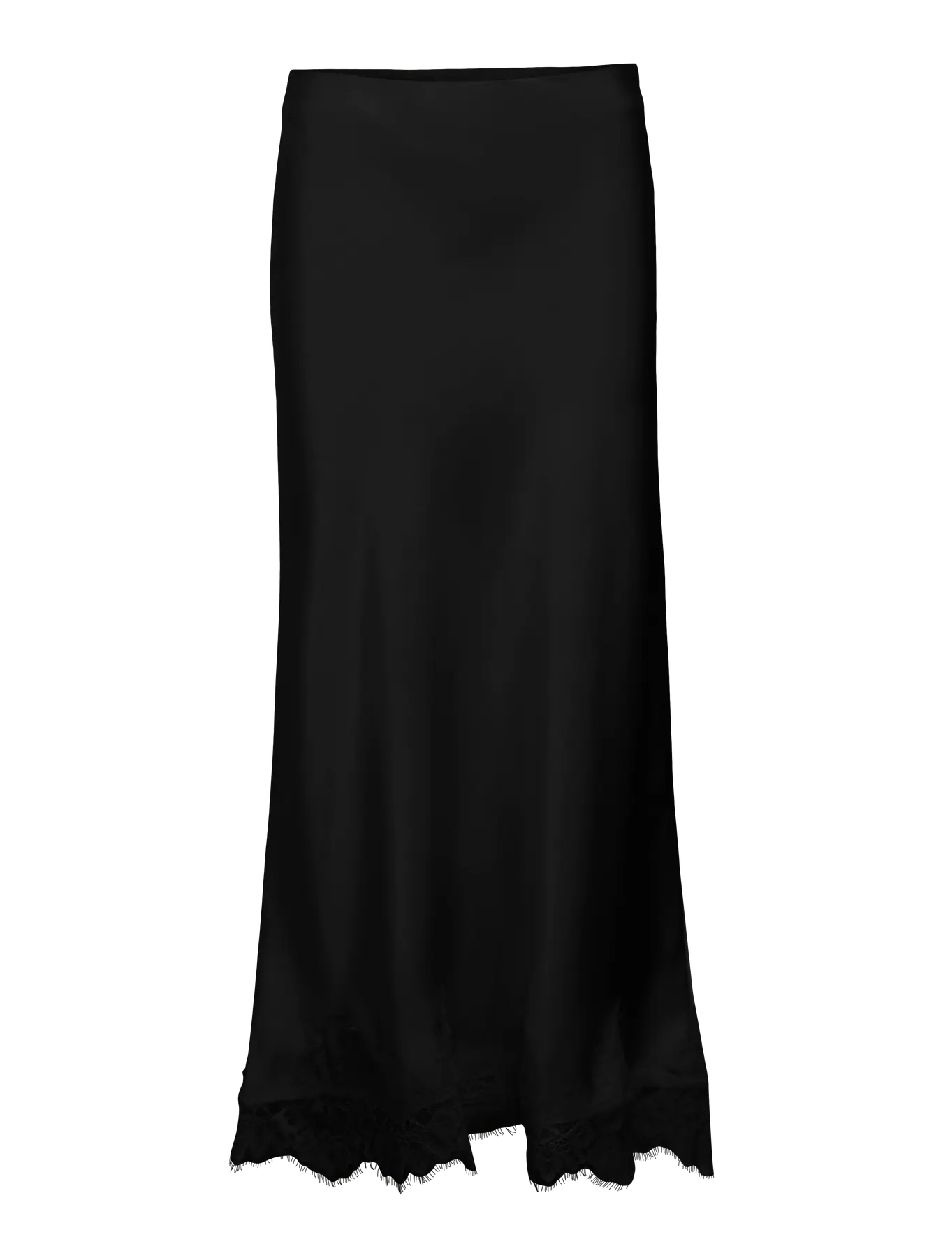 OBJNALINE MW LONG LACE SKIRT BLACK