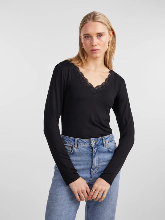 PCBARBERA LS LACE TOP