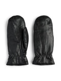 PCNELLIE LEATHER MITTENS BLACK