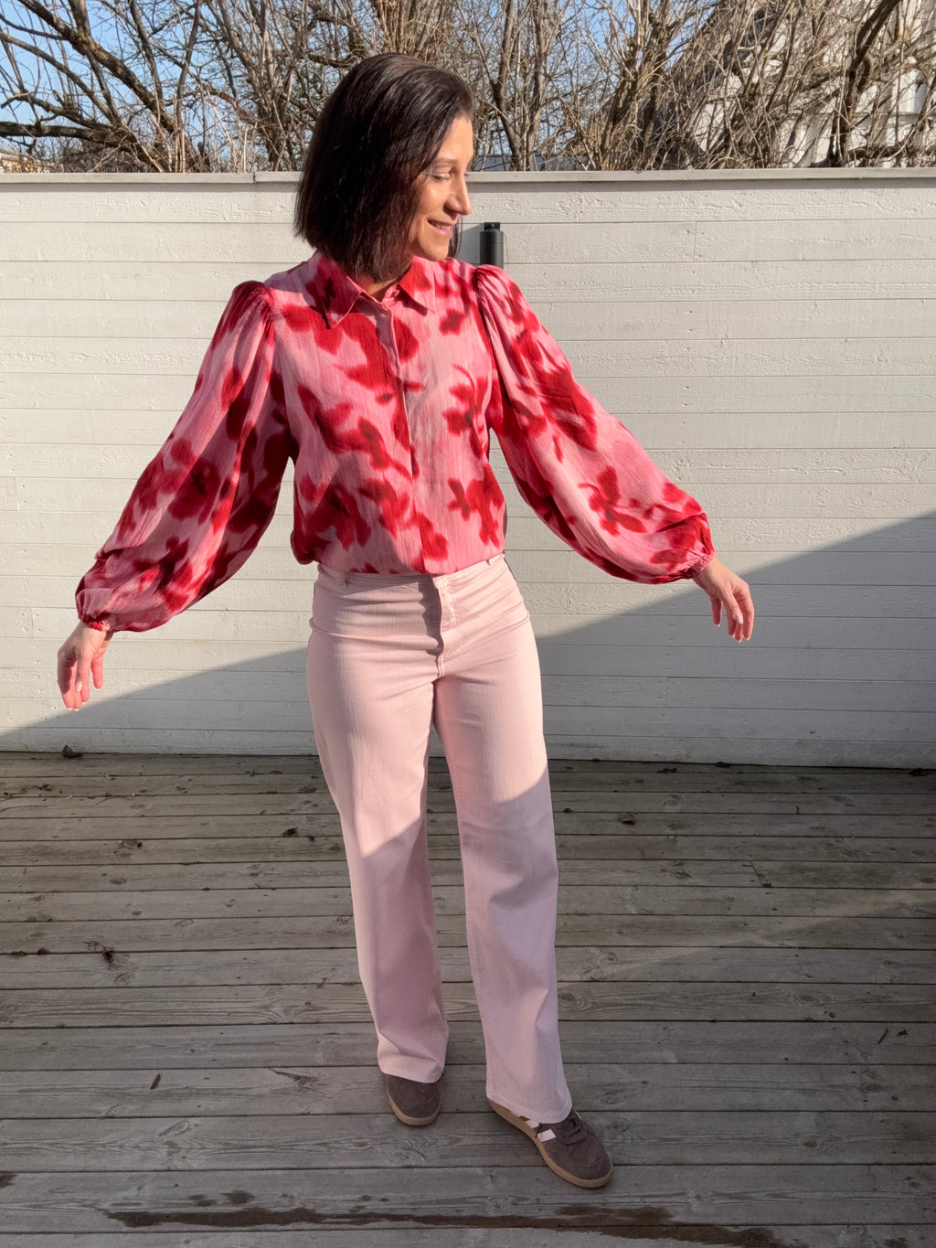 JDYIRIS STRETCH HW WIDE PANT PINK