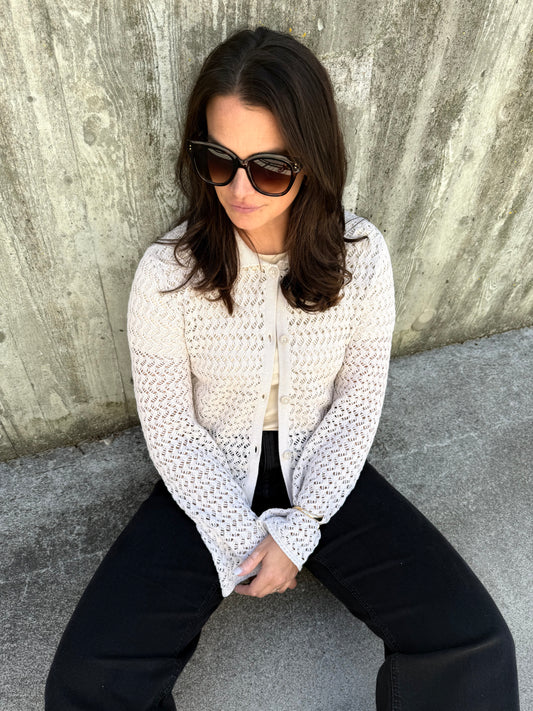 ONLLULI LS STRUCTURE BUTTON CARDIGAN