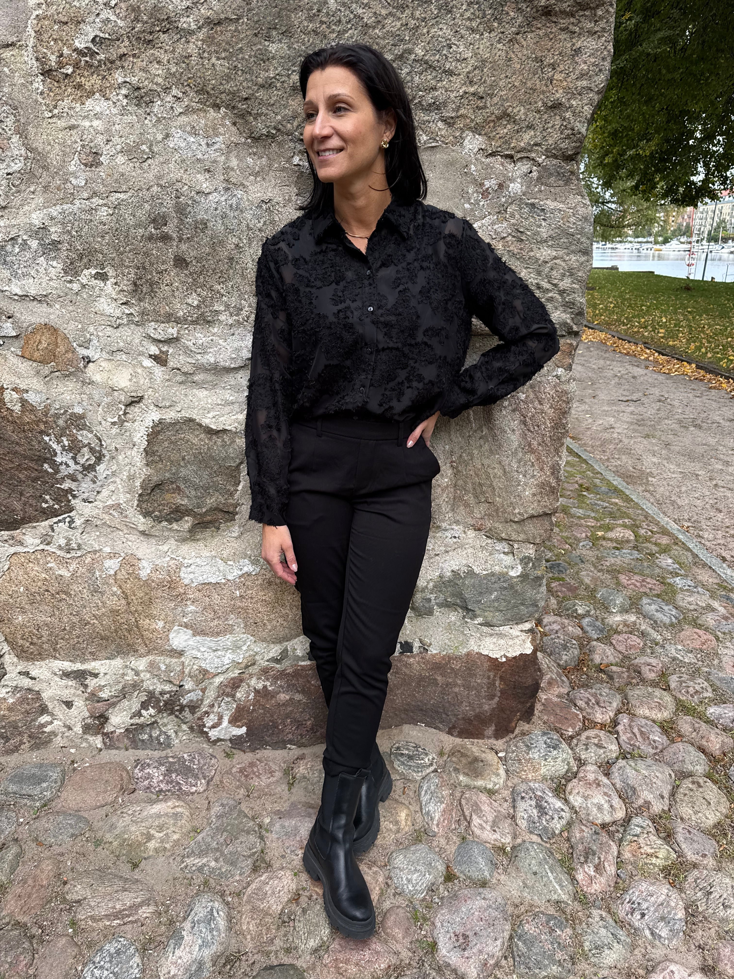 OBJLISA SLIM PANT BLACK