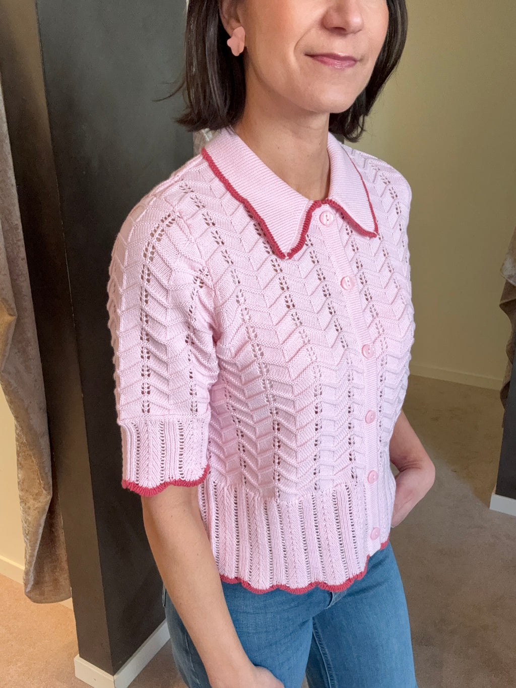 VIZINNIA 2/4 BUTTON KNIT CARDIGAN