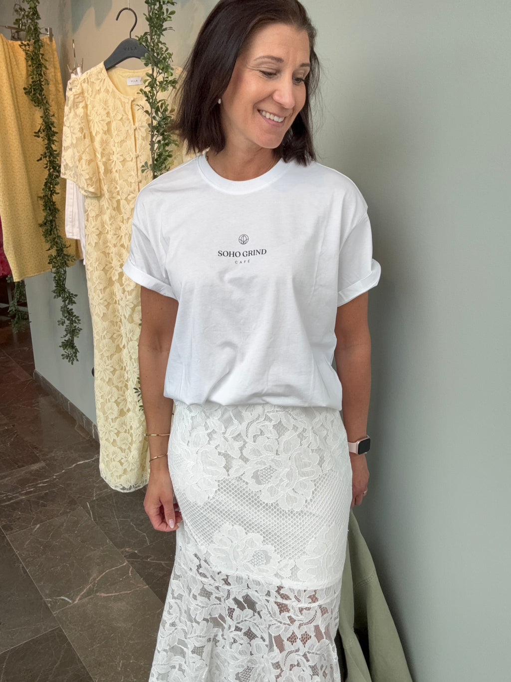 ONLVIVVI S/S LOVELY TOP WHITE ESPRESSO