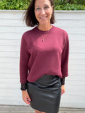 OBJREYNARD O-NECK PULLOVER WINDSOR WINE