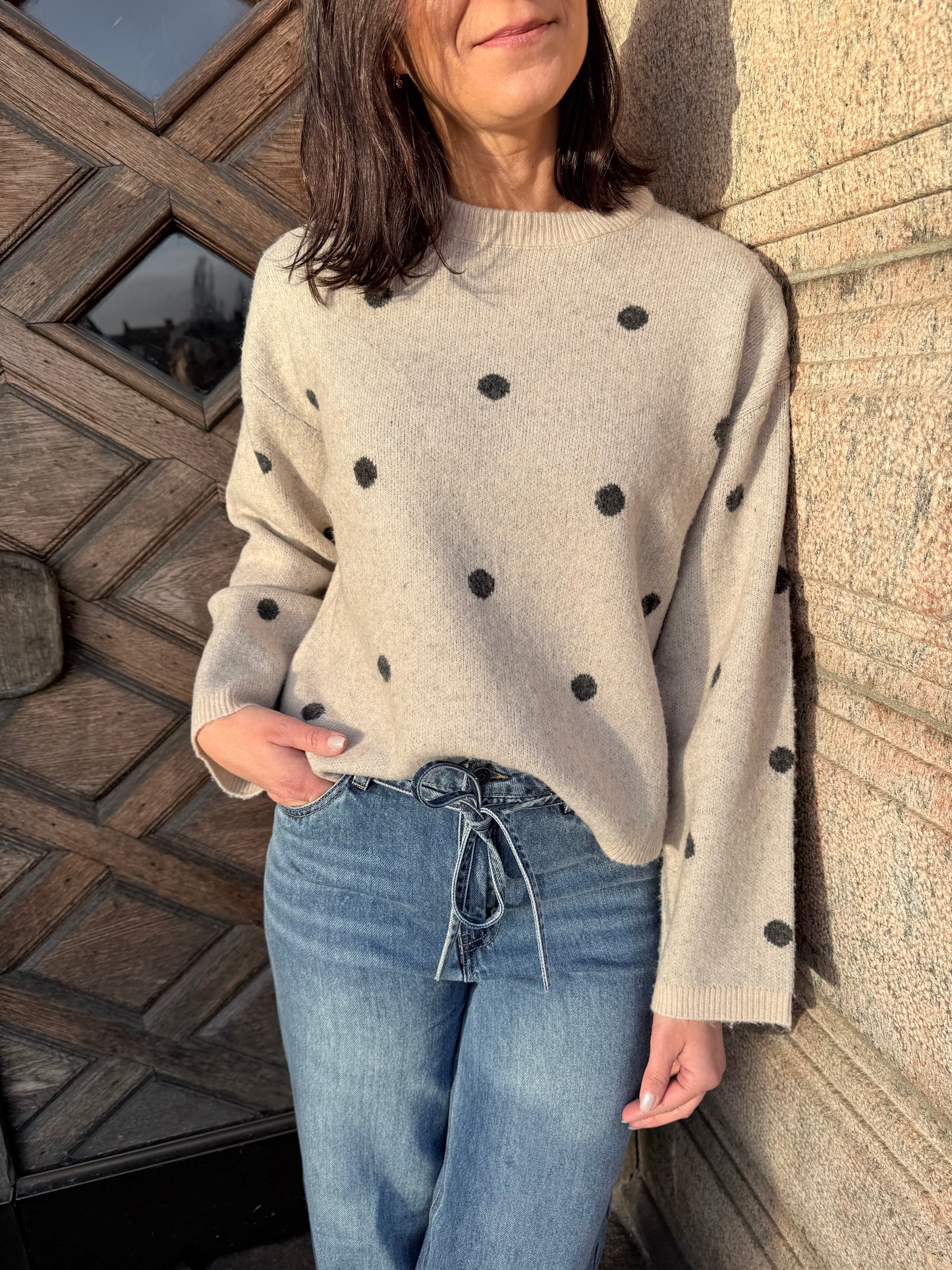 OBJDOTSY L/S  KNIT PULLOVER