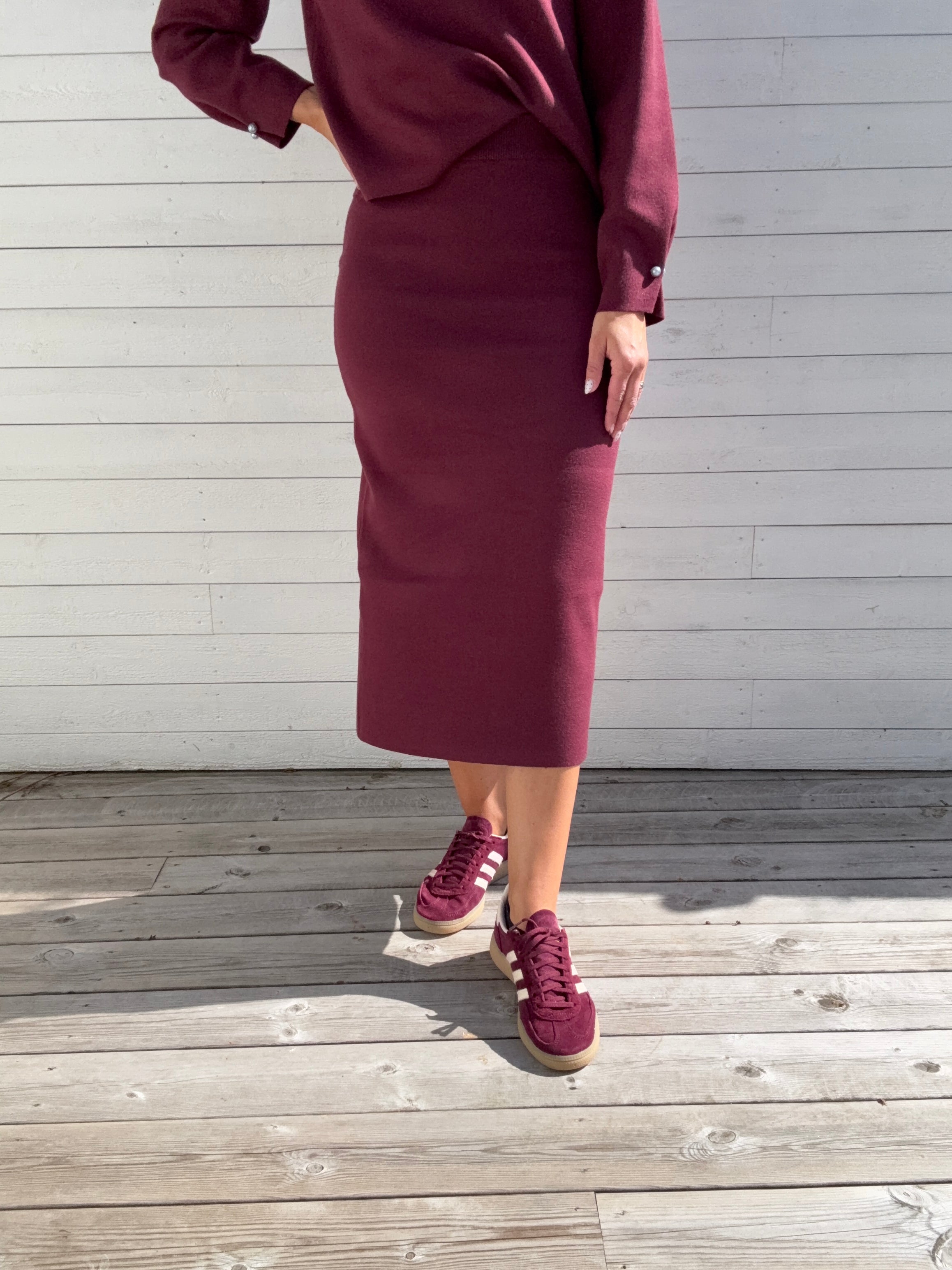 OBJREYNARD HW KNIT SKIRT WINDSOR WINE
