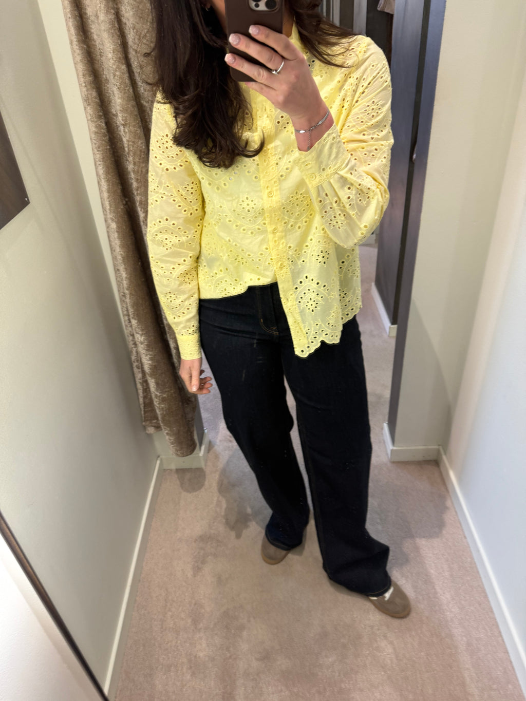 PCVILDE LS SHIRT FRENCH VANILLA