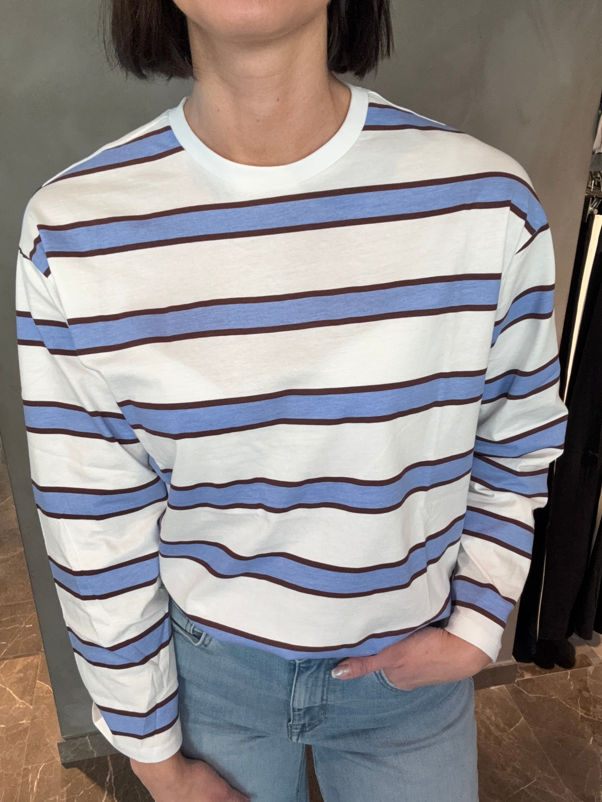 PCMILA LS LOOSE TEE BLUE