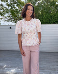AWTALIHA 2/4 O-NECK SMOCK TOP