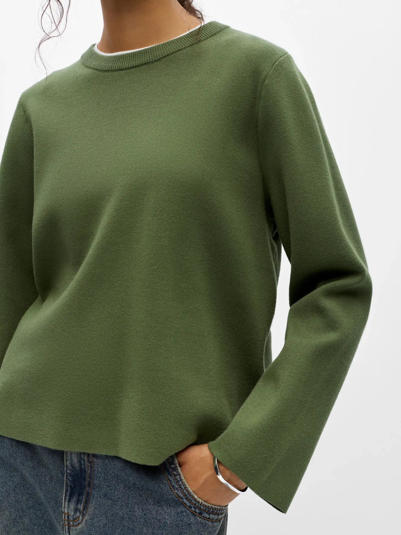 OBJREYNARD O-NECK PULLOVER BRONZE GREEN