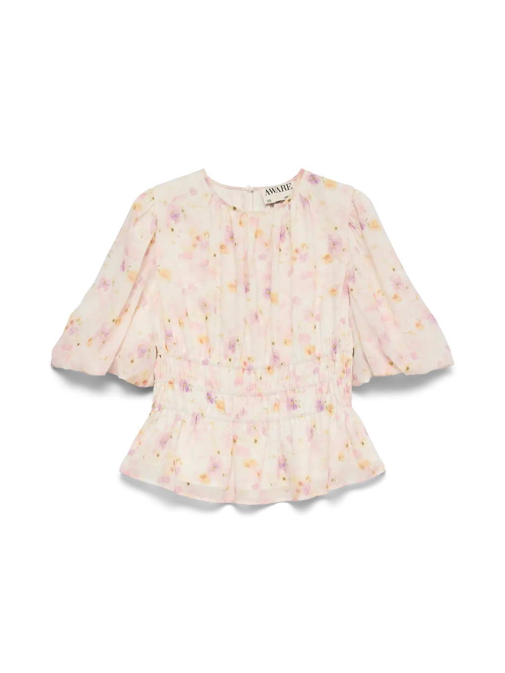 AWTALIHA 2/4 O-NECK SMOCK TOP