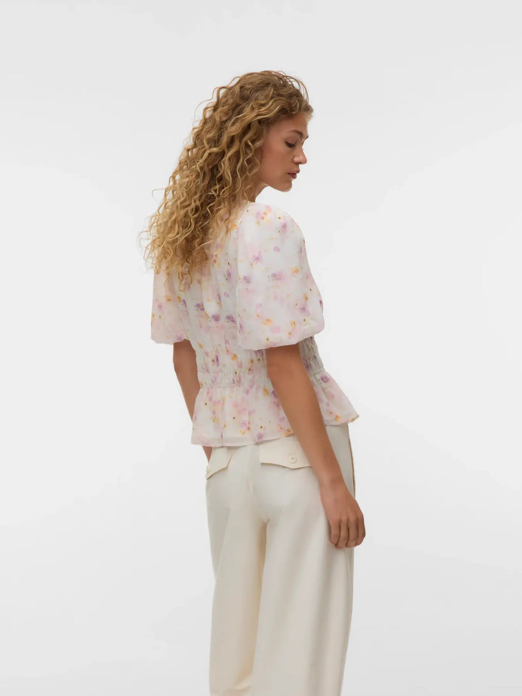 AWTALIHA 2/4 O-NECK SMOCK TOP