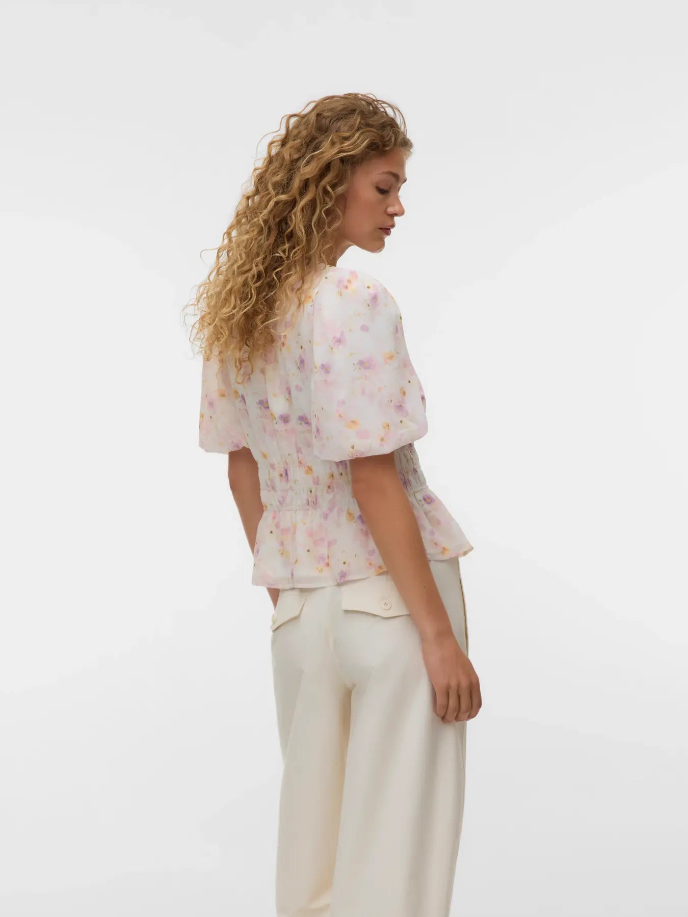 AWTALIHA 2/4 O-NECK SMOCK TOP