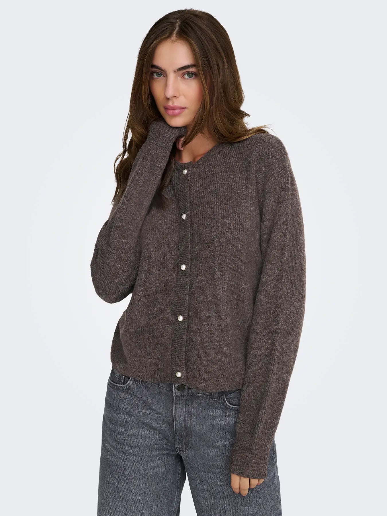 JDYLUMI L/S BUTTON CARDIGAN BRACKEN