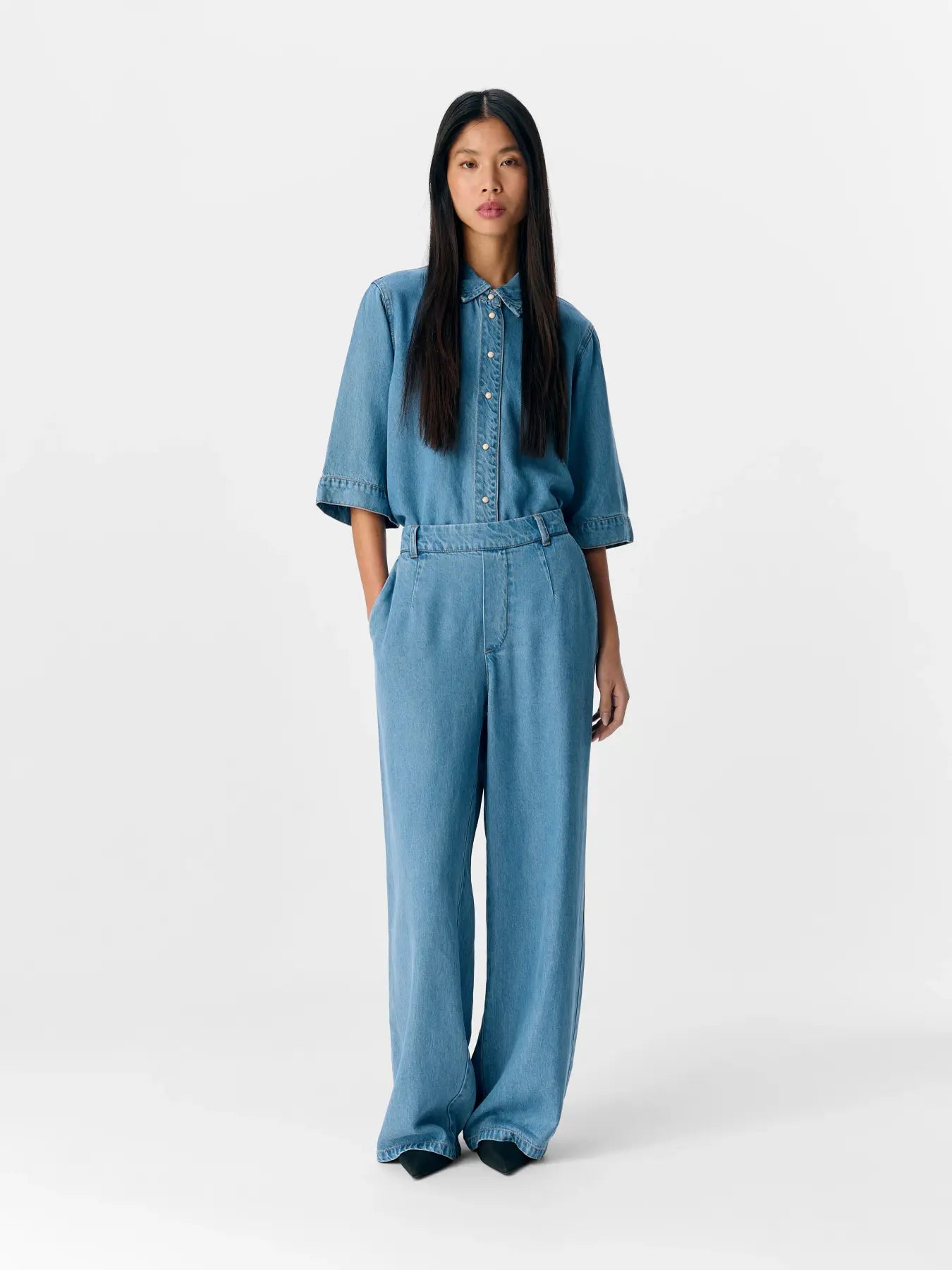 OBJFRAME LISA WIDE MW PANT  LBD