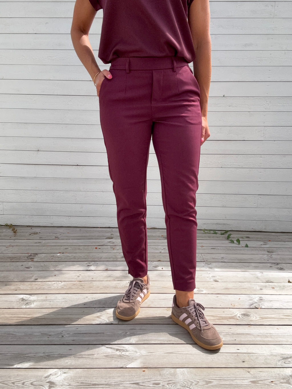 OBJLISA SLIM PANT WINDSOR WINE