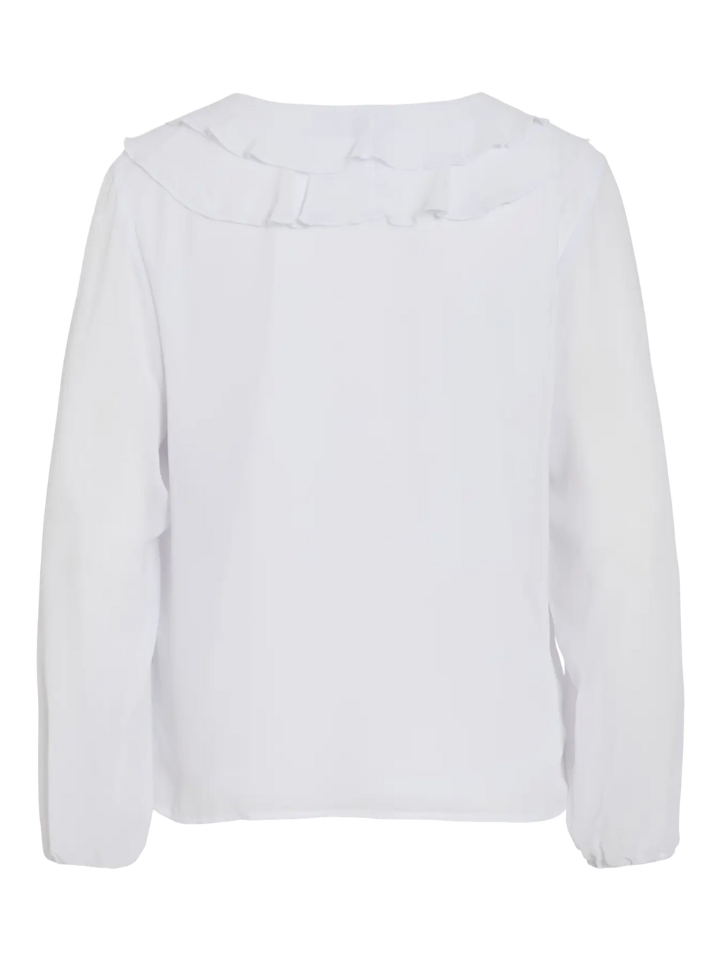 VIANE L/S V-NECK FRILL TOP