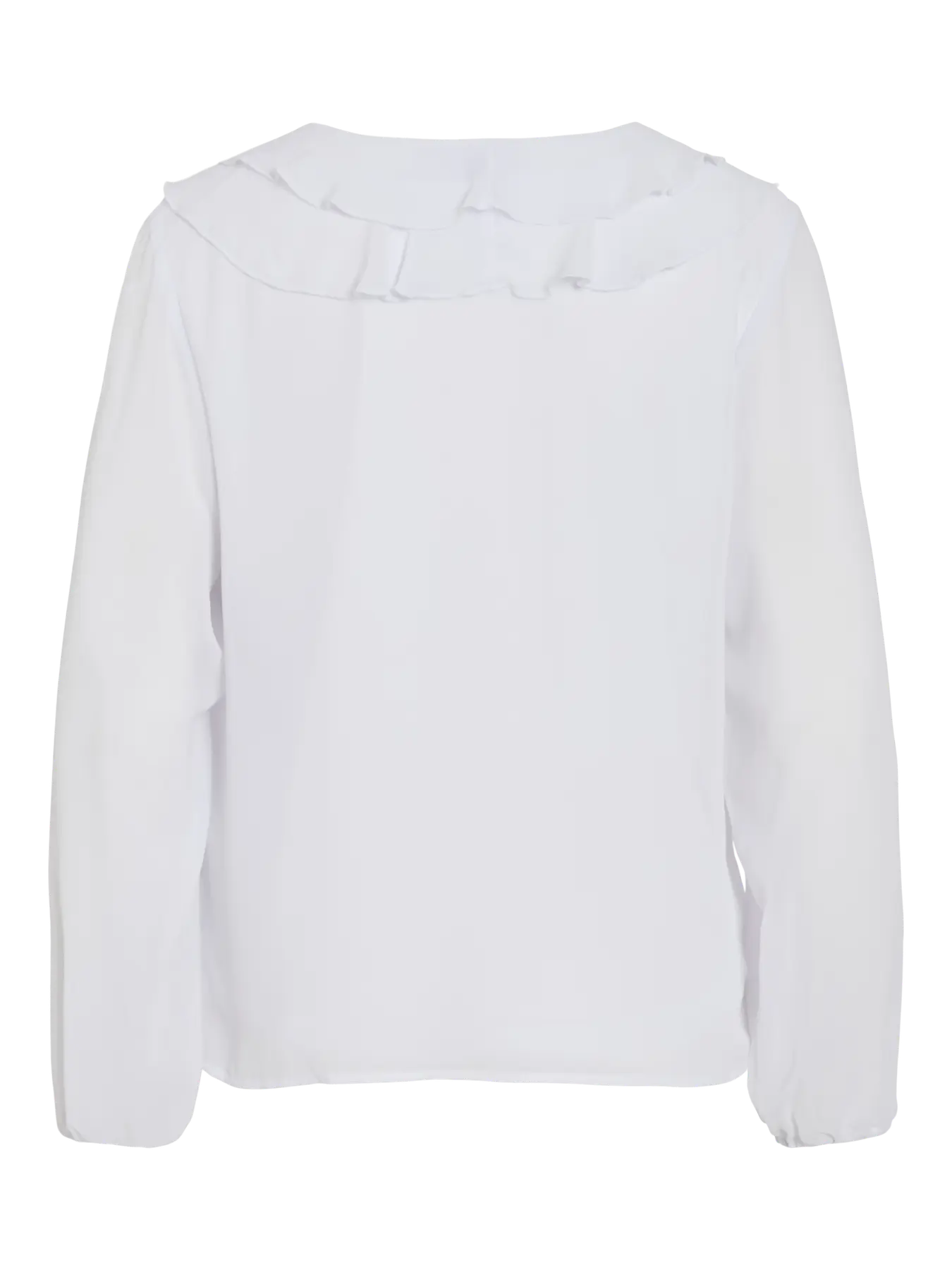 VIANE L/S V-NECK FRILL TOP