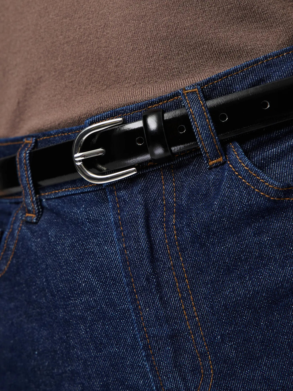 PCESTINA LEATHER JEANS BELT SILVER