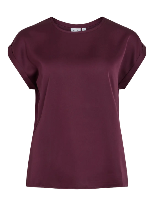 VIELLETTE S/S SATIN TOP FIG