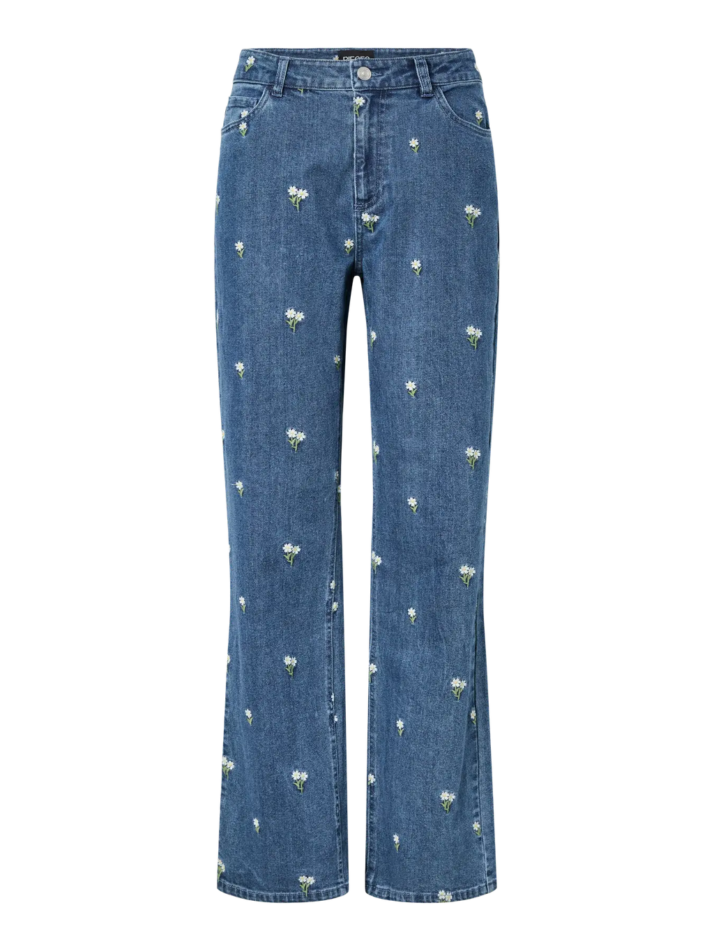PCFLORA HW STRAIGHT EMB JEANS