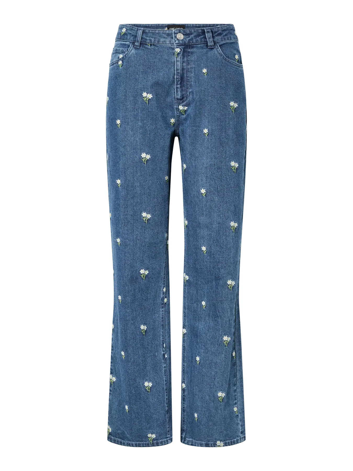 PCFLORA HW STRAIGHT EMB JEANS