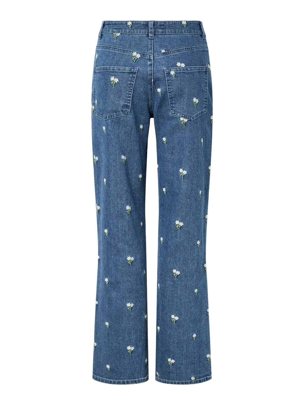 PCFLORA HW STRAIGHT EMB JEANS