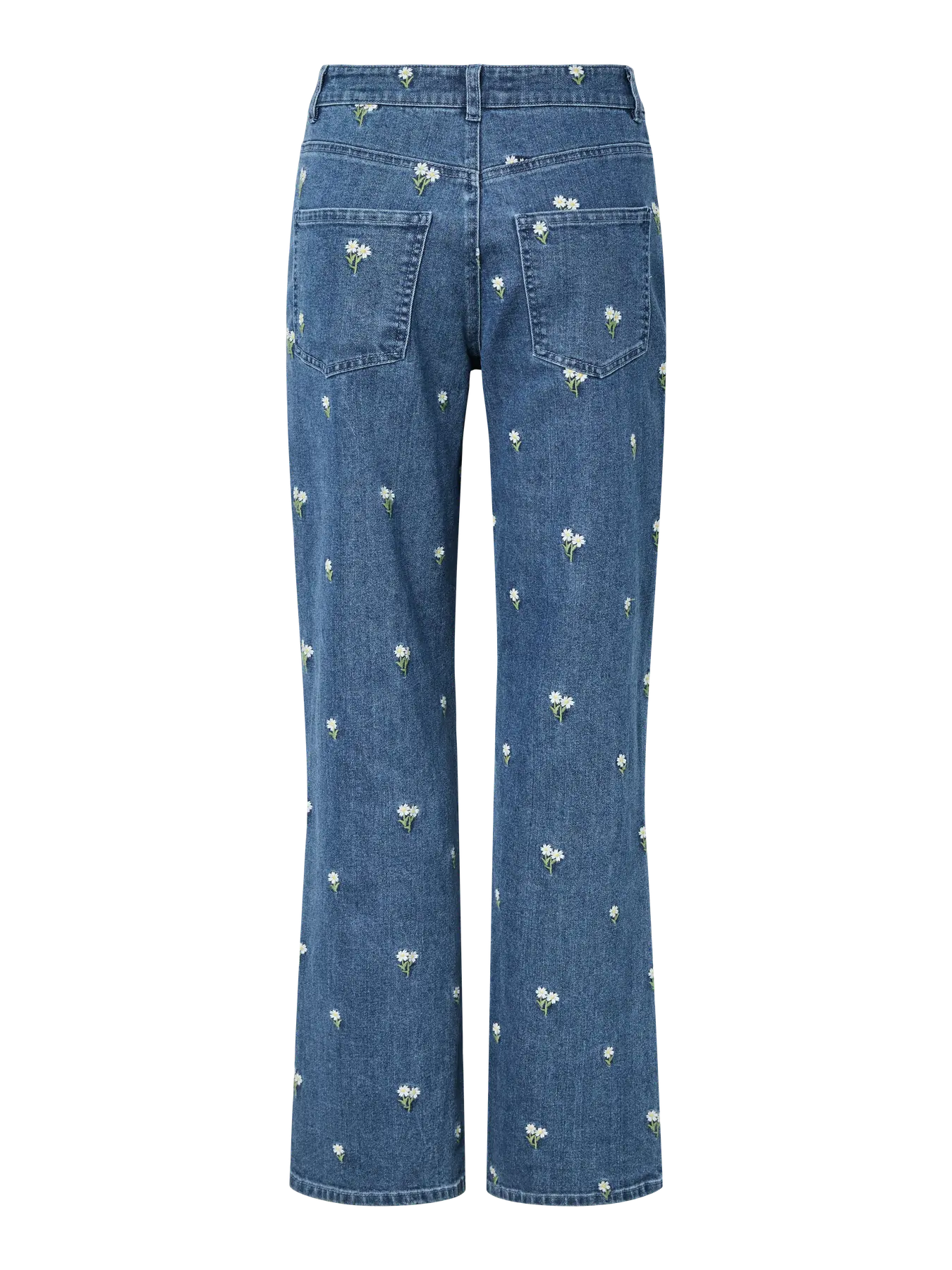 PCFLORA HW STRAIGHT EMB JEANS