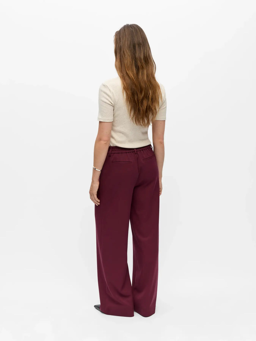 OBJLISA WIDE PANT WINDSOR WINE
