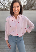 ONLNEW LINA GRACE L/S CHERRY SHIRT