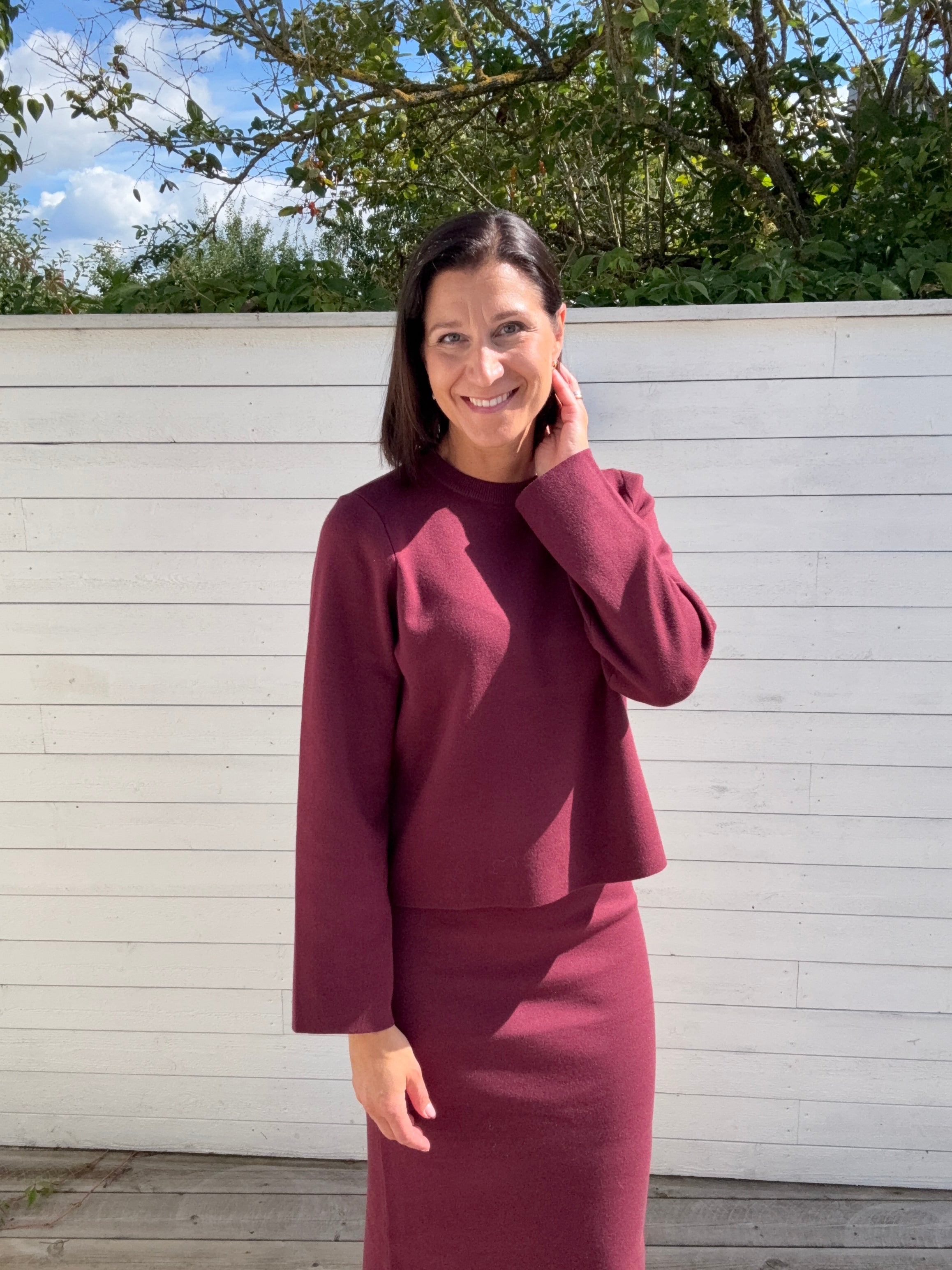 OBJREYNARD O-NECK PULLOVER WINDSOR WINE